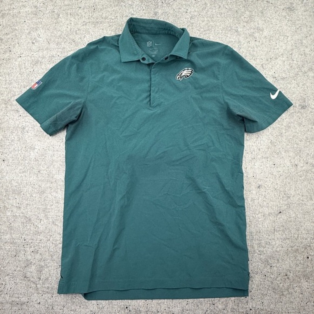 Philadelphia Eagles NFL On Field Nike Dri Fit Green Coaches Sideline Polo Mens M
